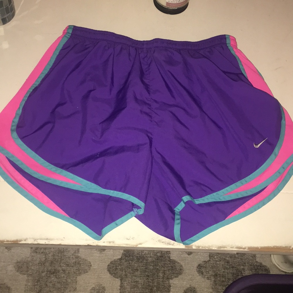 5/$20 Purple, teal and pink Nike Running Shorts